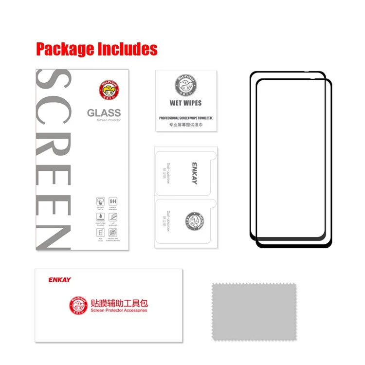 2pcs / Set Hat-Prince Pour Xiaomi Redmi Note 10 Pro / Note 10 Pro Max 0.26mm 9H Colle Colle Plein Écran Tempéra Verre Protecteur Protector
