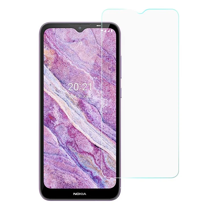 Protetor de Tela de Vidro Temperado de 0,3 mm para Nokia C10 / C20, Filme de Proteção de Telefone de Borda Curva
