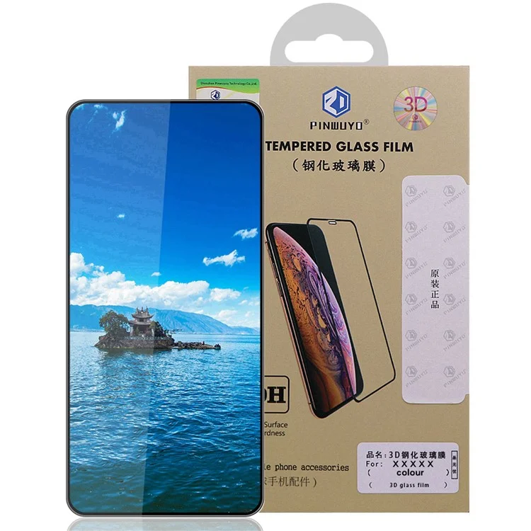 PINWUYO Full Glue 3D Large Arc Full Size Anti-fingerprint Ultra Clear Tempered Glass Screen Protector for Xiaomi Redmi Note 10 4G / Note 10S / Poco M5s 4G