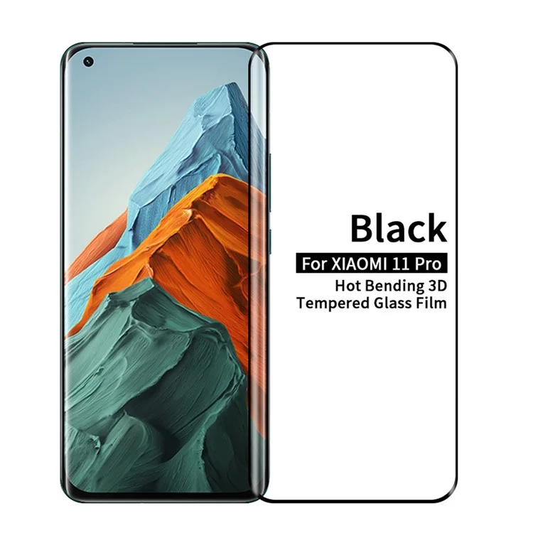 PINWUYO Hot Bending 3D Curved Tempered Glass Screen Protector [Full Glue] per Xiaomi Mi 11 Pro