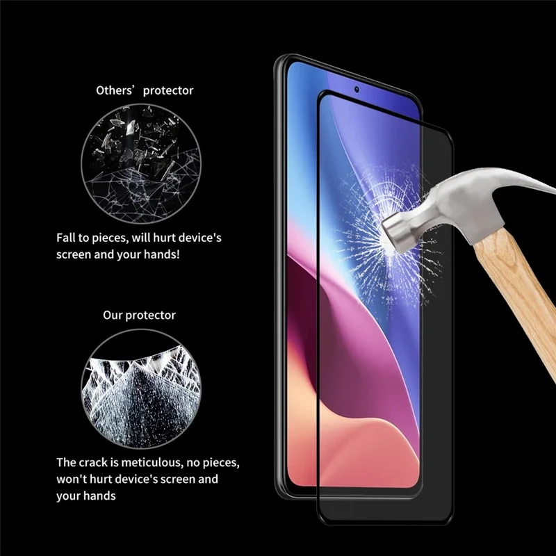 ENKAY HAT PRINCE til Xiaomi Poco F3 0,26 mm 9H Fuldklæbende Fuldscreen Hærdet Glasbeskytterfilm