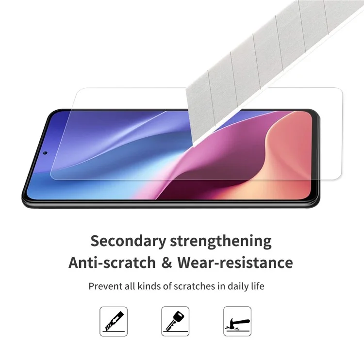 HAT PRINCE 0.26mm 9H 2.5D Arc Edge Tempered Glass Screen Protector per Xiaomi Poco F3