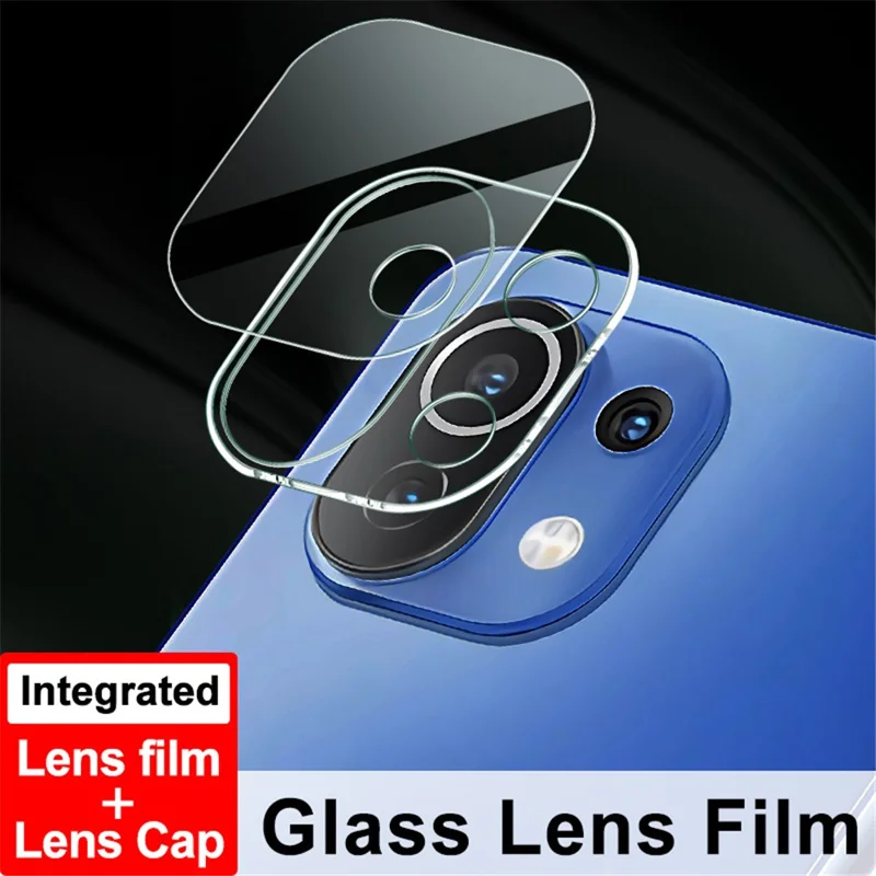 IMAK Anti-Scratch HD Tempered Glass Camera Lens Film + Lens Cap per Xiaomi Mi 11 Lite 5G / 4G / 11 Lite 5G NE