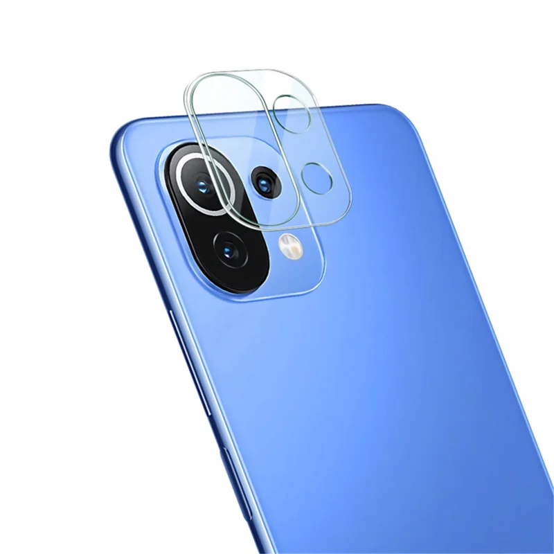 IMAK Anti-Scratch HD Tempered Glass Camera Lens Film + Lens Cap per Xiaomi Mi 11 Lite 5G / 4G / 11 Lite 5G NE