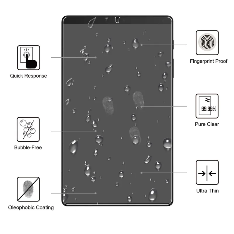 2.5D Arc Edge Ultra-thin Clear Tempered Glass Full Size Screen Film for Samsung Galaxy Tab A7 Lite