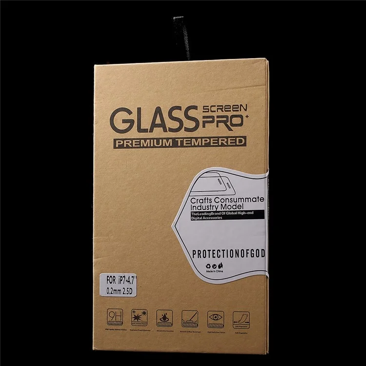 For iPhone 8/7 0.2mm Tempered Glass Screen Protector 2.5D Arc Edge