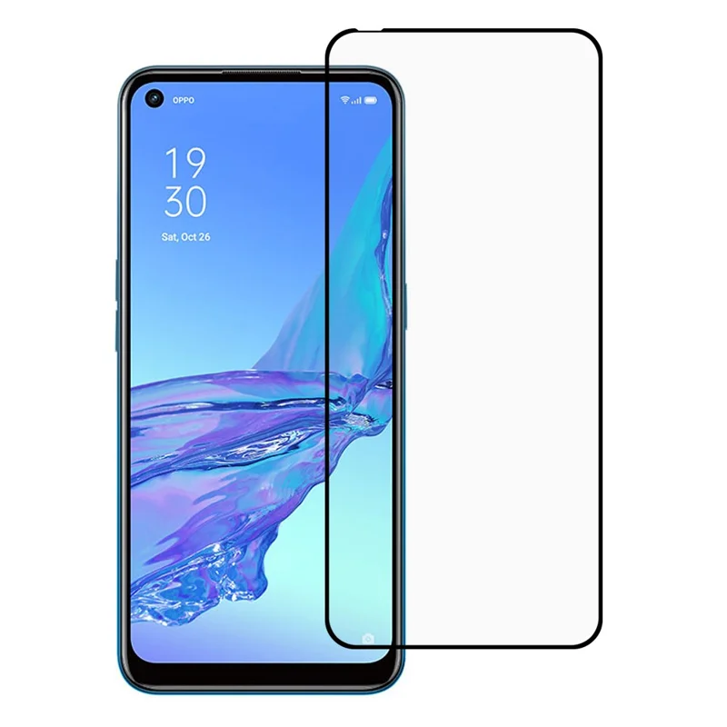 Silk Printing [Full Coverage] Tempered Glass Anti-Burst Screen Protector [Full Glue] for Oppo A53 5G/A53s