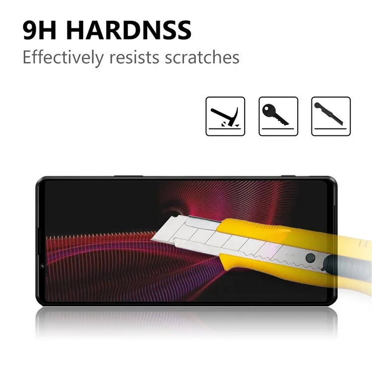 Anti-Explosion Ultra Clear Tempered Glass Film Black Edges Full Glue Screen Protector per Sony Xperia 1 III 5G