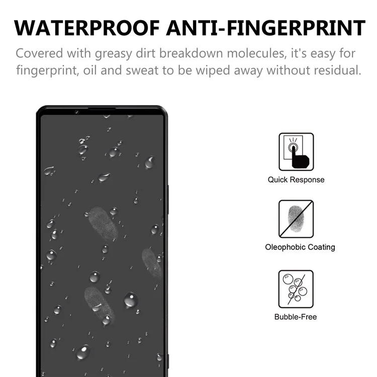 Anti-Explosion Ultra Clear Tempered Glass Film Black Edges Full Glue Screen Protector per Sony Xperia 1 III 5G