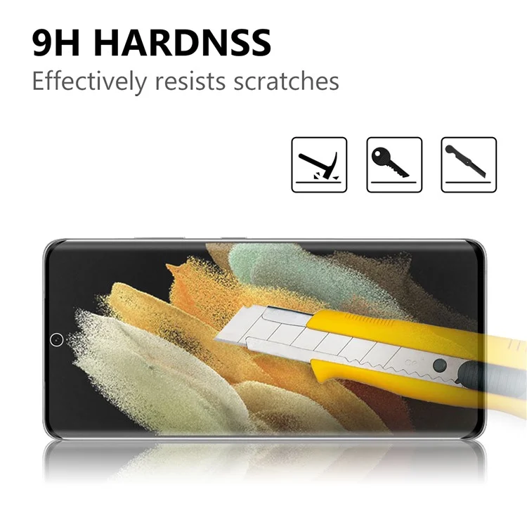 Anti-Fingerprint Ultra Clear 3D Tempered Glass Full Screen Protector Film per Samsung Galaxy S21 Ultra 5G
