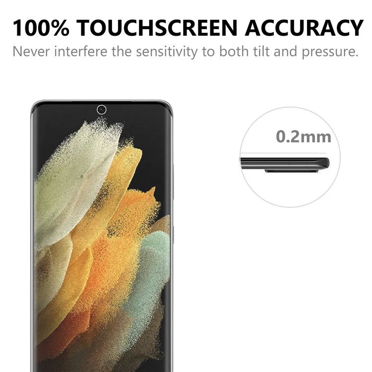 Anti-Fingerprint Ultra Clear 3D Tempered Glass Full Screen Protector Film for Samsung Galaxy S21 Ultra 5G