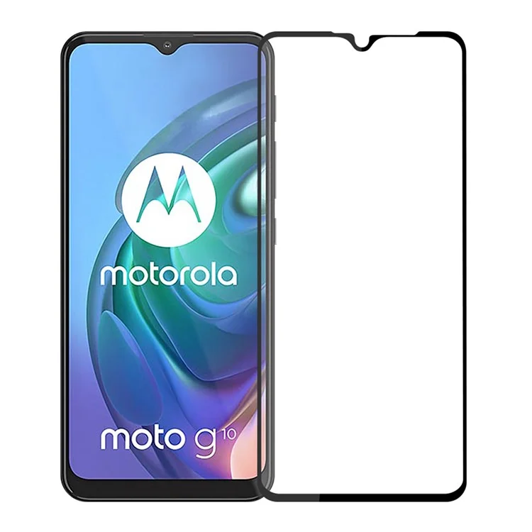 PINWUYO Full Size Anti-fingerprint Anti-explosion Film Tempered Glass Screen Protector (Full Glue) for Motorola Moto G10/G30 (Version mondiale)