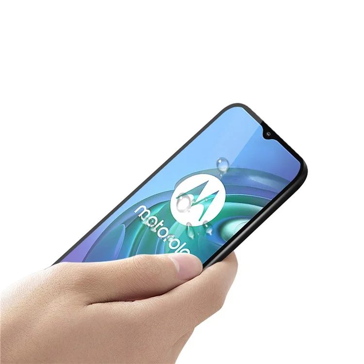 PINWUYO Full Size Anti-fingerprint Anti-explosion Film Tempered Glass Screen Protector (Full Glue) for Motorola Moto G10/G30 (Version mondiale)
