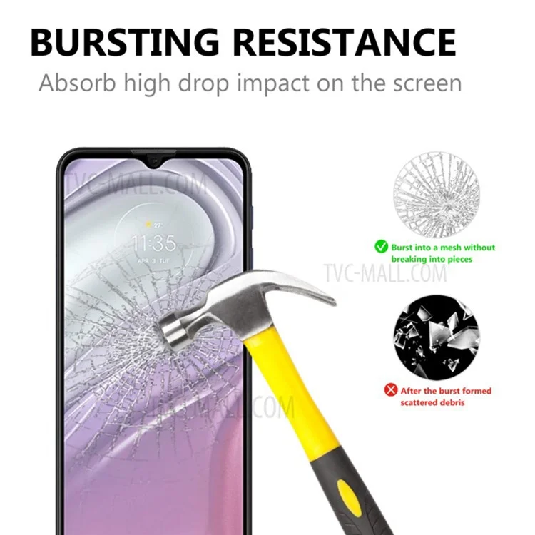 Full Screen Anti-fingerprint Tempered Glass Screen Protector Film Guard (Full Glue) for Motorola Moto G20
