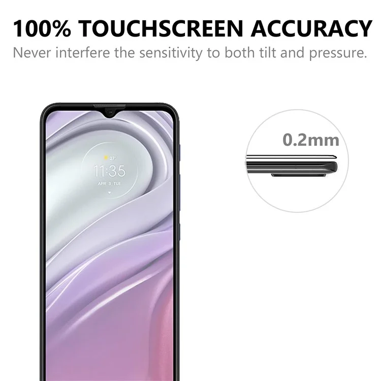 Full Screen Anti-fingerprint Tempered Glass Screen Protector Film Guard (Full Glue) for Motorola Moto G20