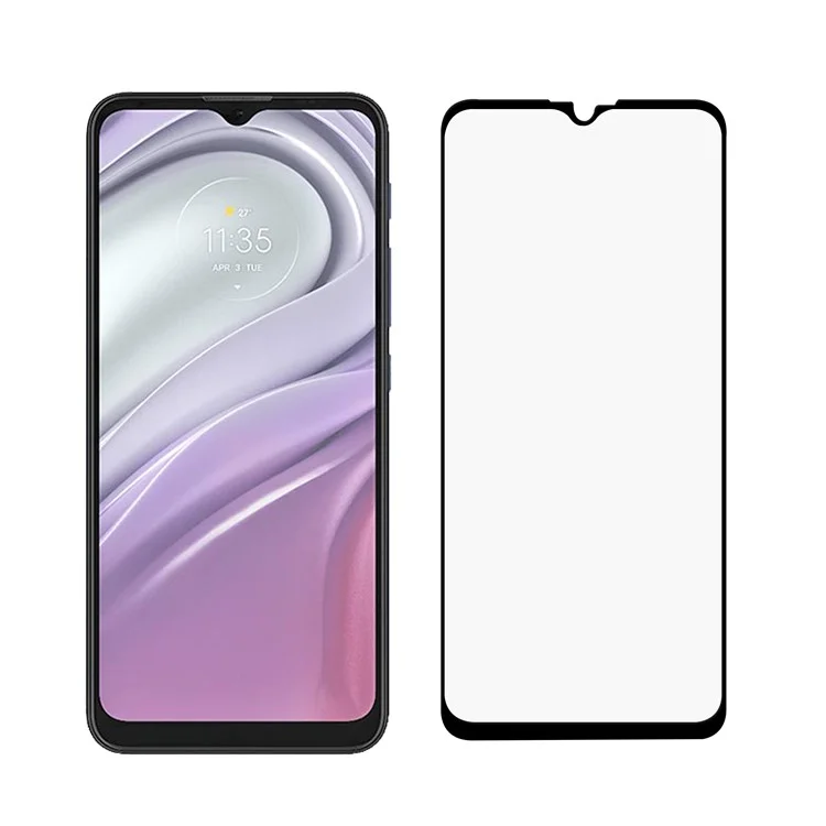 Full Screen Anti-fingerprint Tempered Glass Screen Protector Film Guard (Full Glue) for Motorola Moto G20