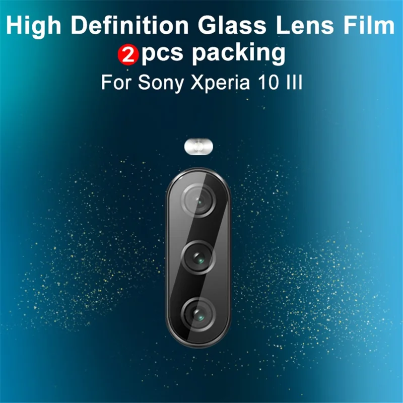 2Pcs/Pack IMAK Camera Lens Full Coverage High Transparency Protective Glass Film for Sony Xperia 10 III