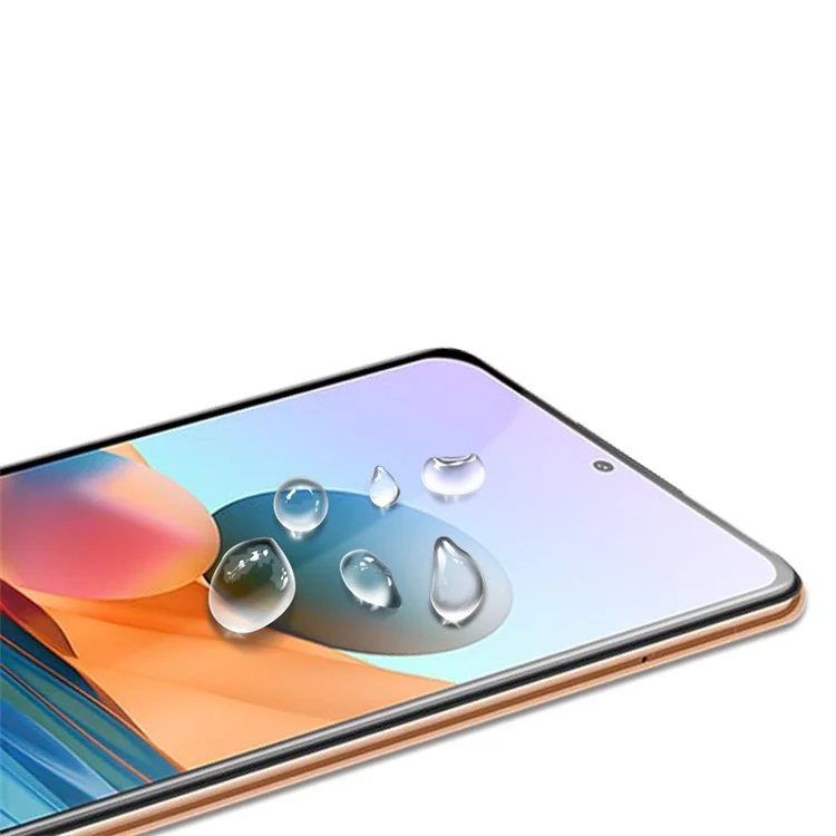 AMORUS Full Covering Full Glue Silk Printing Tempered Glass Screen Protector Film für Xiaomi Redmi Note 10 5G/Poco M3 Pro 5G/4G - Schwarz