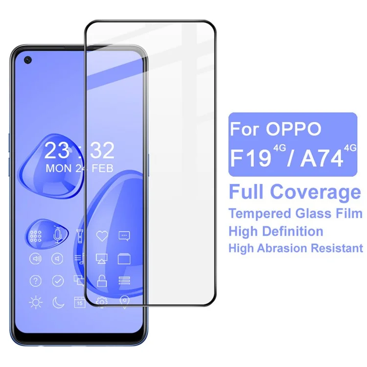 IMAK Pro+ Series Anti-explosion Full Screen Coverage Tempered Glass Screen Protector für Oppo F19 / Oppo A74 4G
