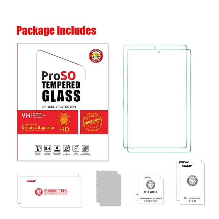 HAT PRINCE 2Pcs/Pack 0.33mm 9H 2.5D Ultra Clear Full Glue Tempered Glass Screen Protector for Lenovo Tab M10 HD Gen 2 Tablet LCD Film