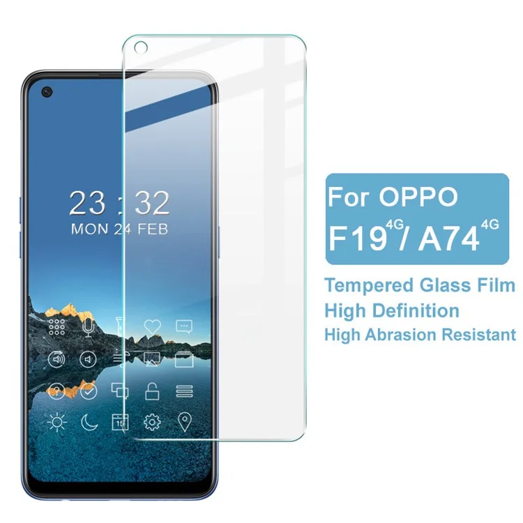 IMAK H Series High Transparency Tempered Glass Screen Protector Film Shield for Oppo F19 4G/A74 4G
