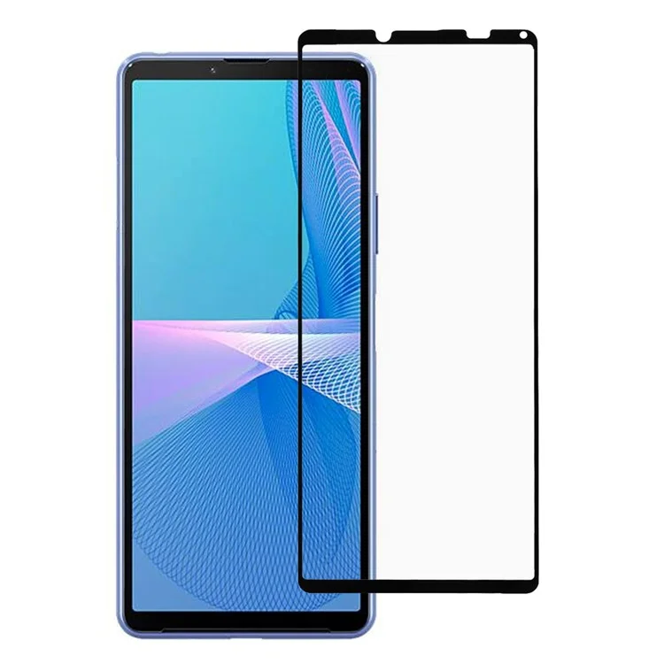 Silk Printing Tempered Glass Full Glue Anti-Burst Full Screen Coverage Protector for Sony Xperia 10 III 5G