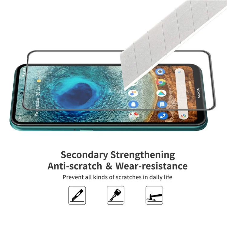 ENKAY HAT PRINCE Full Glue Airbag Anti-Drop Complete Covering Tempered Glass Screen Protector für Nokia X10 / X20
