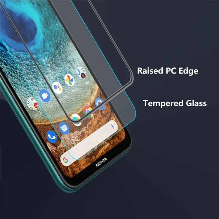 2 Teile / Set Hat-Prince Full-Kleber 9h Gehärtetes Glas Komplette Abdeckung Hoher Transparenz-Displayschutzfolie Für Nokia X10 / X20