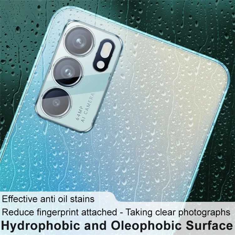 IMAK Film D'objectif de Caméra Anti-rayure en Verre Trempé Haute Définition + Capuchon D'objectif Acrylique Pour Oppo Reno6 5G