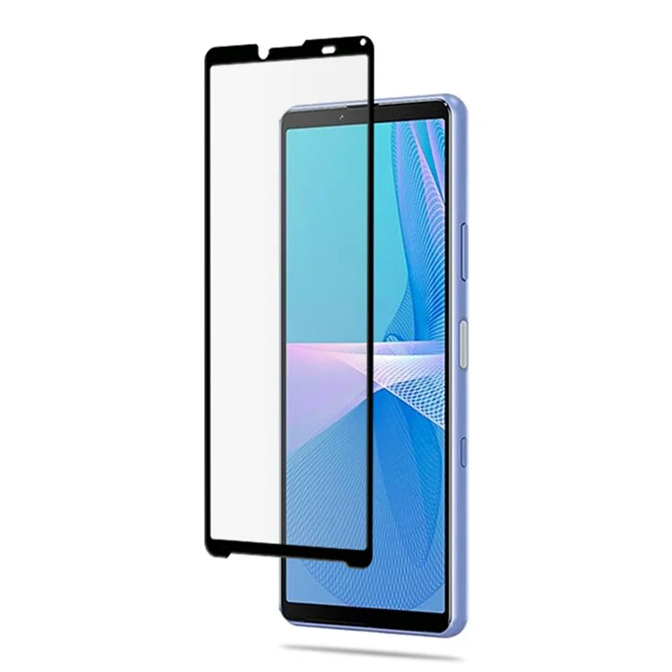 MOCOLO Silk Print 9H Hardness HD Full Screen Coverage Full Glue Tempered Glass Protector for Sony Xperia 10 III 5G - Black