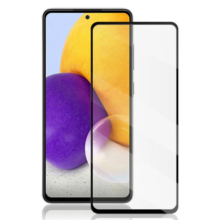 MOCOLO Silk Print 9H Hardness HD Full Glue Full Screen Coverage Tempered Glass Protector for Samsung Galaxy A72 4G/5G - Negro