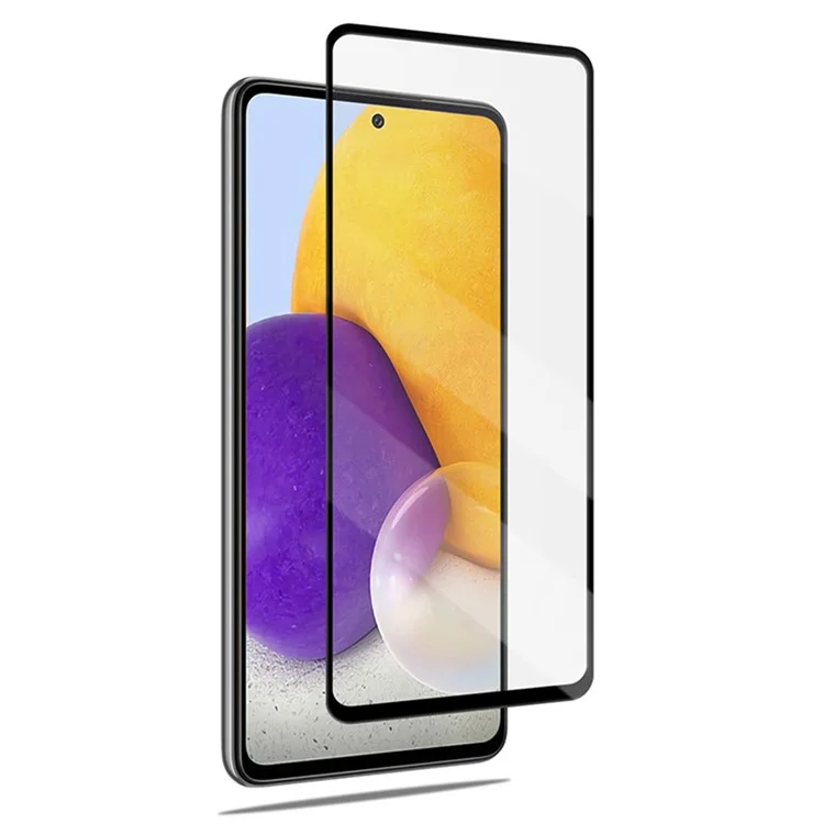 MOCOLO Silk Print 9H Hardness HD Full Glue Full Screen Coverage Tempered Glass Protector for Samsung Galaxy A72 4G/5G - Negro