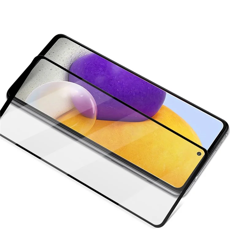 MOCOLO Silk Print 9H Hardness HD Full Glue Full Screen Coverage Tempered Glass Protector for Samsung Galaxy A72 4G/5G - Negro