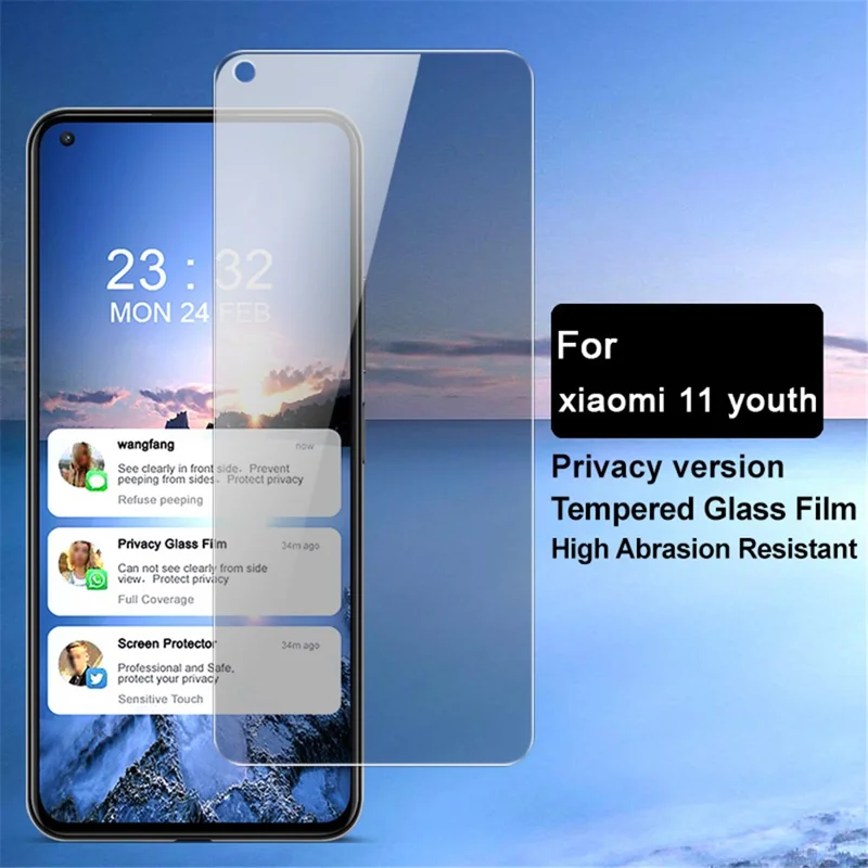 IMAK Anti-peep Protector 9H Hardness High Abrasion Resistant Tempered Glass Film для Xiaomi Mi 11 Lite 4G / 5G / 11 Lite 5G NE