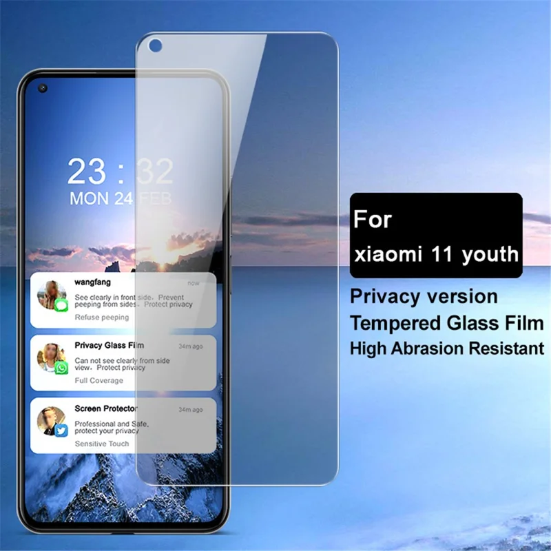 Protector Anti-peep IMAK 9H Dureza Alta Película de Vidrio Templado Resistente a la Abrasión Para Xiaomi Mi 11 Lite 4G / 5G / 11 Lite 5g ne