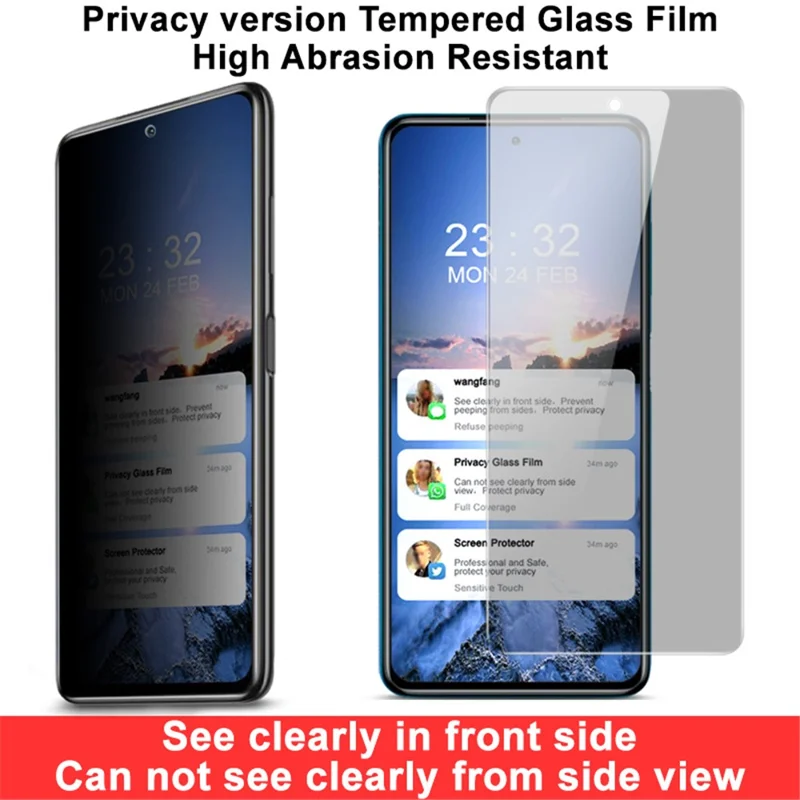IMAK 9H Твердость Антипросмотр Закаленное Стекло Высокая Износостойкость Защита для Xiaomi Poco X3 / Poco X3 Pro / Poco X3 NFC