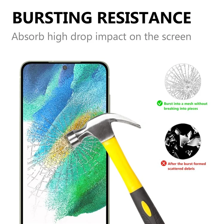 Anti-Explosion Tempered Glass Film Ultra Clear Full Glue Black Edges Screen Protector for Samsung Galaxy S21 FE
