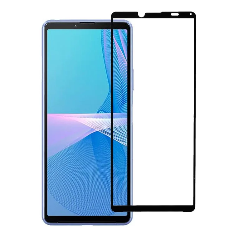 Полный Клей Silk Print Полный Экранный Покрытие Anti-Scratch Tremed Glass Protector Для Sony Xperia 10 III 5G