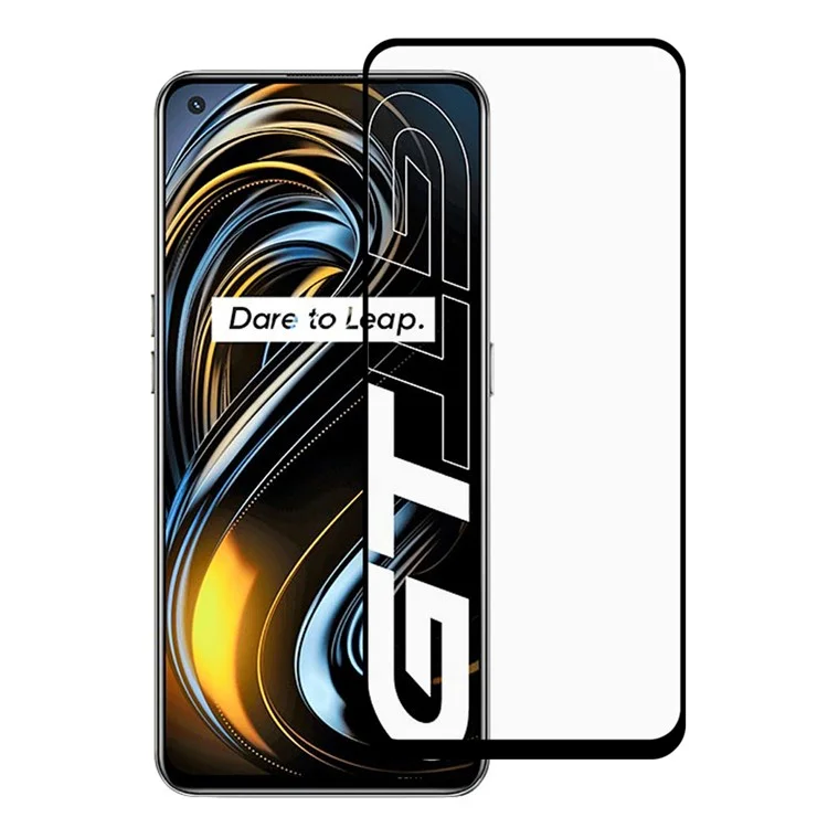 Full Coverage Full Glue Silk Print Anti-Scratch Tempered Glass Screen Protector Film for Realme GT 5G