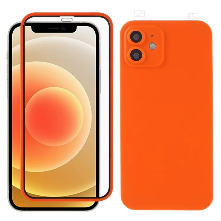 Rurihai Pull Cover Coverse Case Case Устойчивая Защитная Крышка с Защитой Экрана Для Iphone 12 6,1 Дюйма - Апельсин