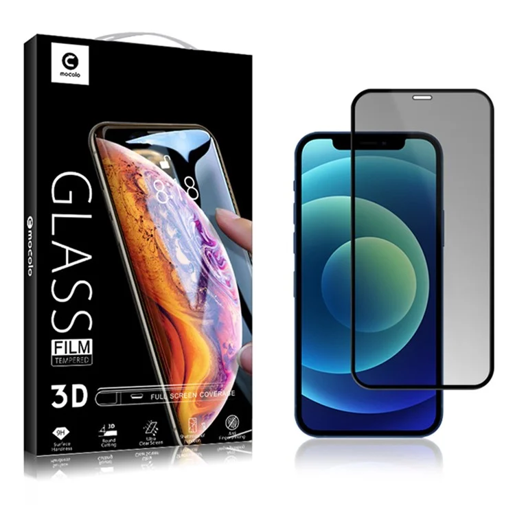 MOCOLO Full Glue Anti-peep Full Screen Coverage Silk Printing Tempered Glass Screen Protector Film for iPhone 12 6.1 inch/12 Pro 6.1 inch