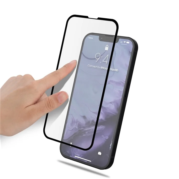 Película De Cobertura De Pantalla Completa Curva De Amorus 3D Protector De Vidrio Templado De Pegamento Completo Para IPhone 13 6.1 Pulgadas/13 Pro 6.1 Pulgadas - Negro