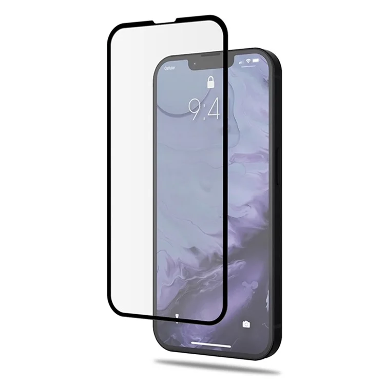 MOCOLO HD 9H Protetor de Vidro Temperado com Cobertura Full Screen e Impressão Seda para iPhone 13 Pro Max / 14 Plus - Preto