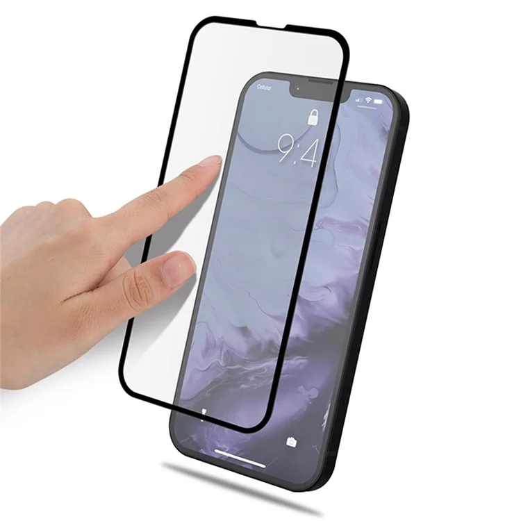 MOCOLO HD 9H Full Screen Coverage Silk Print Tempered Glass Full Glue Protector for iPhone 13 Pro Max / 14 Plus - Black