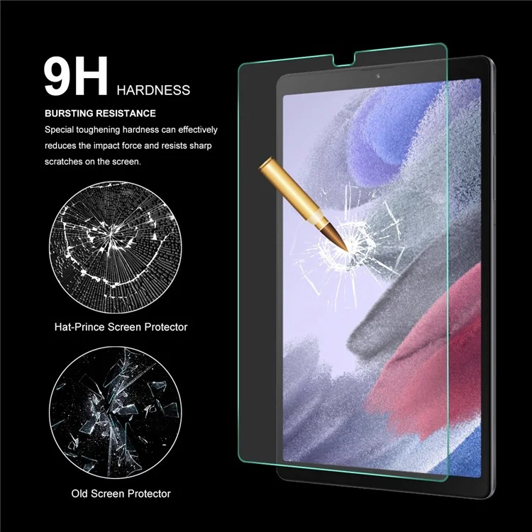 HAT PRINCE Full Screen Coverage 0.33mm 9H 2.5D Tempered Glass Full Glue Screen Protector Film for Samsung Galaxy Tab A7 Lite 8.7-inch SM-T220 (Wi-Fi)/SM-T225