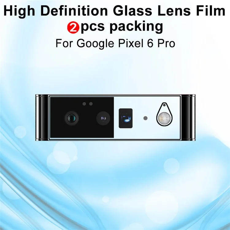 2Pcs/Pack IMAK Alta Definición Anti-arañazos Lente de Cámara Película Protectora de Vidrio Templado para Google Pixel 6 Pro
