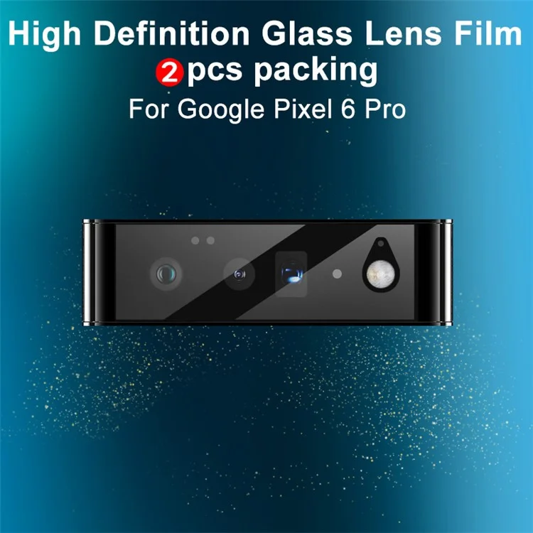 2Pcs/Pack IMAK Alta Definición Anti-arañazos Lente de Cámara Película Protectora de Vidrio Templado para Google Pixel 6 Pro