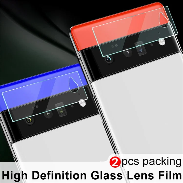 2Pcs/Pack IMAK Alta Definición Anti-arañazos Lente de Cámara Película Protectora de Vidrio Templado para Google Pixel 6 Pro
