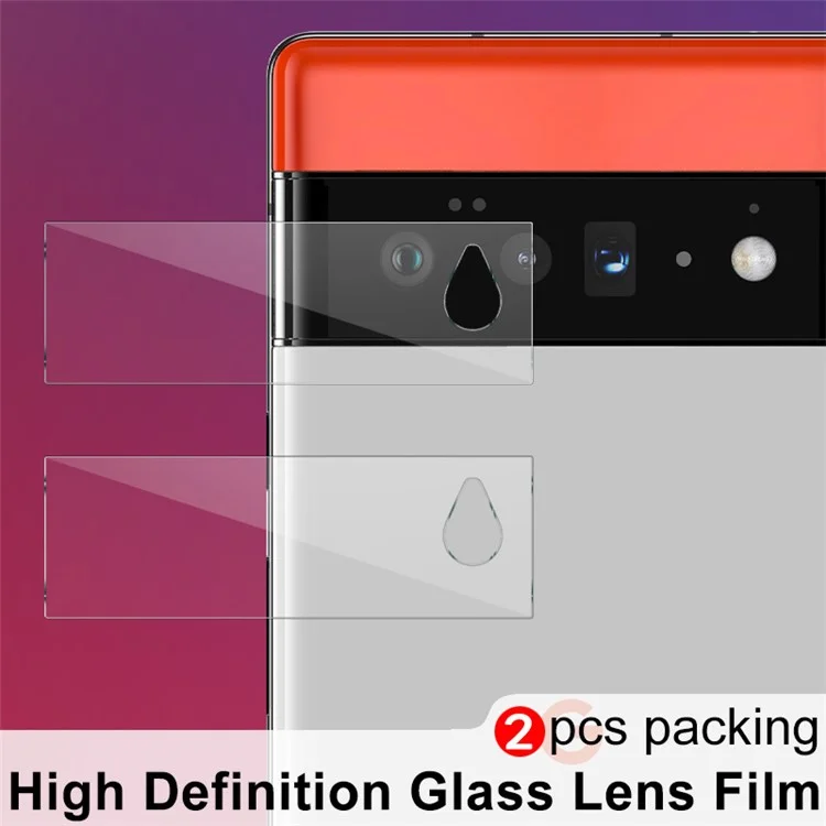 2Pcs/Pack IMAK Alta Definición Anti-arañazos Lente de Cámara Película Protectora de Vidrio Templado para Google Pixel 6 Pro