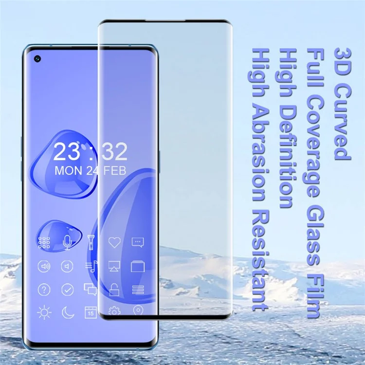 IMAK 3D Curved Full Screen HD Tempered Glass Screen Protector per Oppo Reno6 Pro+ 5G/Pro 5G (Snapdragon)